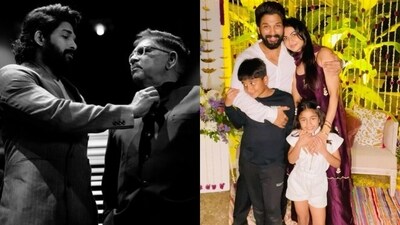 “Happy Father’s Day … to every father in the world,” wrote Allu Arjun, sharing this pic with his dad Allu Aravind. His wife Sneha wrote, “Here’s to the best dads..Happy Father’s Day!” “Happy Father’s Day … to every father in the world,” wrote Allu Arjun, sharing this pic with his dad Allu Aravind. His wife Sneha wrote, “Here’s to the best dads..Happy Father’s Day!”
