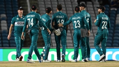 New Zealand's Trent Boult celebrates with teammates during T20 World Cup match against Uganda (AFP) New Zealand's Trent Boult celebrates with teammates during T20 World Cup match against Uganda (AFP)