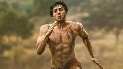 Kartik Aaryan in a still from Chandu Champion. Kartik Aaryan in a still from Chandu Champion.