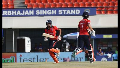 Continuing his fine form, opener Shivein Rakheja slammed a 26-ball 46 to give the Strikers a flying start. (HT photo) Continuing his fine form, opener Shivein Rakheja slammed a 26-ball 46 to give the Strikers a flying start. (HT photo)