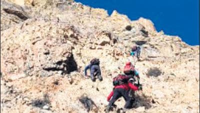 ITBP mountaineers during the rescue operations in the Spiti Valley. (Source: X) ITBP mountaineers during the rescue operations in the Spiti Valley. (Source: X)