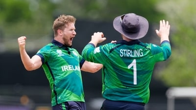 Meanwhile, Barry McCarthy took three wickets for Ireland, Curtis Campher struck twice. (PTI) Meanwhile, Barry McCarthy took three wickets for Ireland, Curtis Campher struck twice. (PTI)