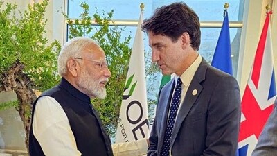 Prime Minister Narendra Modi meets Canadian PM Justin Trudeau at the G7 summit in Apulia, Italy. (ANI) Prime Minister Narendra Modi meets Canadian PM Justin Trudeau at the G7 summit in Apulia, Italy. (ANI)