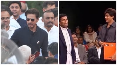 Shah Rukh Khan with brother Eric D'Souza on Jeena Isi Ka Naam Hai (right). Shah Rukh Khan with brother Eric D'Souza on Jeena Isi Ka Naam Hai (right).