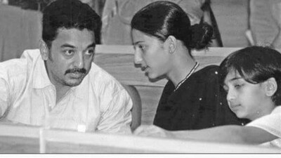 “Happy Father’s Day @ikamalhaasan. Thankyou for being our Appa,” wrote Shruti sharing an old picture of her and Akshara with Kamal Haasan. “Happy Father’s Day @ikamalhaasan. Thankyou for being our Appa,” wrote Shruti sharing an old picture of her and Akshara with Kamal Haasan.