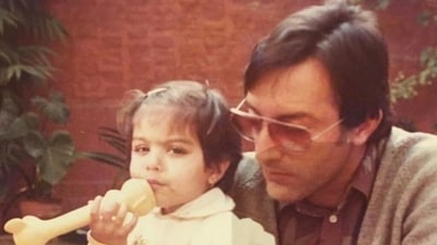 Soha Ali Khan shared a throwback pic with her father Mansoor Ali Khan Pataudi, writing, “When he didn't have my hand, he had my back”. 