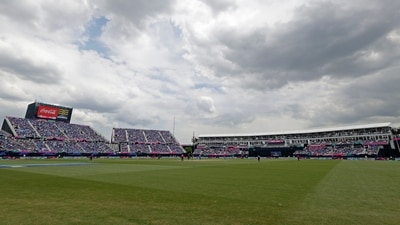 Fans fill the stands at the Nassau County International Cricket Stadium during the ICC Men's T20 World Cup cricket match between United States and India (AP) Fans fill the stands at the Nassau County International Cricket Stadium during the ICC Men's T20 World Cup cricket match between United States and India (AP)