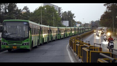 The PMPL’s fleet of self-owned buses is being decommissioned as these buses have crossed 12 years of age. (HT PHOTO) The PMPL’s fleet of self-owned buses is being decommissioned as these buses have crossed 12 years of age. (HT PHOTO)