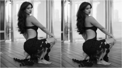 Disha's first look comes wrapped in sartorial elegance. Her stunning black outfit is sourced from the brand Cult Gala and features a halter neckline, statement cutout detailing and striking backless design.&nbsp;&nbsp; (Instagram/@dishapatani)