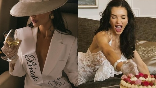Amy Jackson is celebrating her bachelorette with friends in France.
