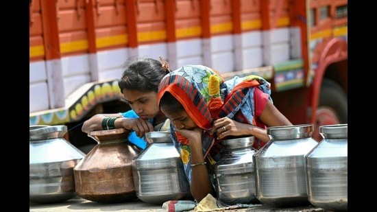 The blistering summer this year has exacted a toll on millions of people across northern India, where many cities have now been under a meteorological red alert (AFP)