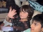 AbRam Khan with his friends in Mumbai.