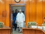 Union home minister Amit Shah arrives to attend a high-level meeting to review the security situation in Manipur on June 17. Union home minister Amit Shah arrives to attend a high-level meeting to review the security situation in Manipur on June 17.