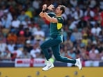 Australia's Mitchell Starc in action 