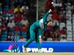New Zealand's Lockie Ferguson bowls during the men's T20 World Cup cricket match New Zealand's Lockie Ferguson bowls during the men's T20 World Cup cricket match