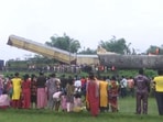 Teams of NDRF and Police are present at Kanchenjunga Express train accident site in Ruidhasa, Darjeeling district of West Bengal. Teams of NDRF and Police are present at Kanchenjunga Express train accident site in Ruidhasa, Darjeeling district of West Bengal.
