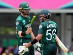 Pakistan's Shaheen Shah Afridi, left, celebrates with captain Babar Azam after Pakistan won the ICC Men's T20 World Cup cricket match against Ireland Pakistan's Shaheen Shah Afridi, left, celebrates with captain Babar Azam after Pakistan won the ICC Men's T20 World Cup cricket match against Ireland