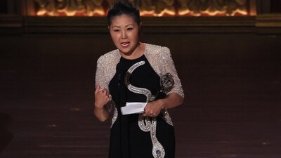 Linda Cho accepts Best Costume Design of a Musical award for 'Great Gatsby' at the 77th Annual Tony Awards pre show. REUTERS/Brendan Mcdermid (REUTERS)