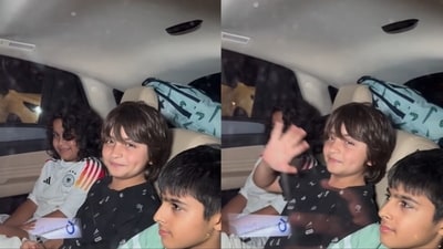 AbRam Khan with his friends in Mumbai. AbRam Khan with his friends in Mumbai.