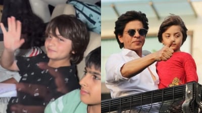 AbRam Khan waves at the paparazzi, internet compares him to SRK AbRam Khan waves at the paparazzi, internet compares him to SRK