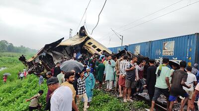 Mangled bogies of the Kanchanjunga Express in Darjeeling on Monday. (ANI Photo) Mangled bogies of the Kanchanjunga Express in Darjeeling on Monday. (ANI Photo)