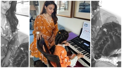 Inaaya can be seen enjoying traditional sweet delicacy. Soha also posted her solo pictures in her ethnic attire. Inaaya can be seen enjoying traditional sweet delicacy. Soha also posted her solo pictures in her ethnic attire.