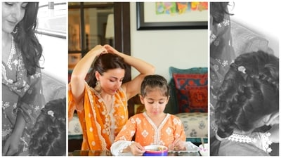 Actor Soha Ali Khan shared adorable pictures featuring her daughter Inaaya Naumi Kemmu and extended wishes on the auspicious occasion of Eid Al-Adha. Actor Soha Ali Khan shared adorable pictures featuring her daughter Inaaya Naumi Kemmu and extended wishes on the auspicious occasion of Eid Al-Adha.