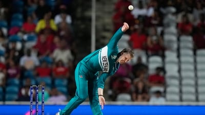 New Zealand's Lockie Ferguson bowls during the men's T20 World Cup cricket match (PTI) New Zealand's Lockie Ferguson bowls during the men's T20 World Cup cricket match (PTI)