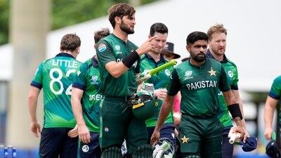 Babar Azam and Shaheen Afridi finished the chase against Ireland. (PTI) Babar Azam and Shaheen Afridi finished the chase against Ireland. (PTI)