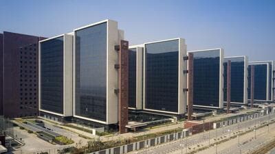 The SBD, constructed over 6.7 million square feet, is larger than the Pentagon which has an area of 6.5 million square feet (SBD) The SBD, constructed over 6.7 million square feet, is larger than the Pentagon which has an area of 6.5 million square feet (SBD)