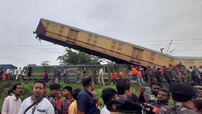 The accident site near New Jalpaiguri. (REUTERS) The accident site near New Jalpaiguri. (REUTERS)