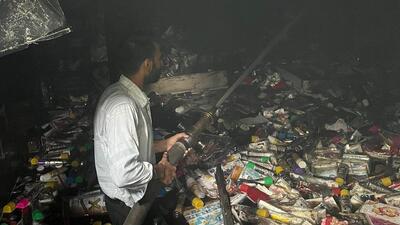 Using over 20 fire tenders, firefighters battled the flames for 16 hours to douse the inferno that officials said was suspected to have been caused by a short-circuit. (HT Photo)