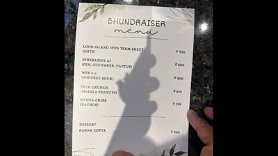 This creative "Bhundraiser" menu is all the rage on social media. (X/@malikgarv) This creative "Bhundraiser" menu is all the rage on social media. (X/@malikgarv)