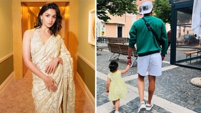 Alia Bhatt shared an adorable photo of her daughter Raha walking with Dad Ranbir Kapoor. Alia Bhatt shared an adorable photo of her daughter Raha walking with Dad Ranbir Kapoor.