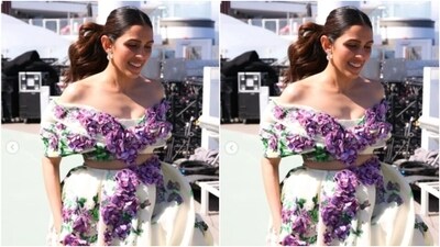 Shloka gave us the perfect inspo for cruise wear in a white co-ord set featuring lavender floral embellishments. The co-ord set featured an off-shoulder cropped top and a matching pleated skirt with a train. (Instagram/@ambani_update) Shloka gave us the perfect inspo for cruise wear in a white co-ord set featuring lavender floral embellishments. The co-ord set featured an off-shoulder cropped top and a matching pleated skirt with a train. (Instagram/@ambani_update)