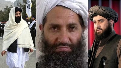 Taliban interior minister Sirajuddin Haqqani (Left), supreme leader Hibatullah Akundzada (Centre) and defence minister Mullah Yaqoob (Right). Taliban interior minister Sirajuddin Haqqani (Left), supreme leader Hibatullah Akundzada (Centre) and defence minister Mullah Yaqoob (Right).