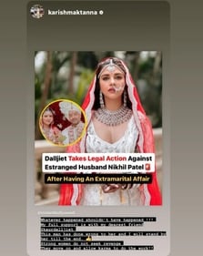 Karishma's post slamming Dalljiet's estranged husband Nikhil Karishma's post slamming Dalljiet's estranged husband Nikhil