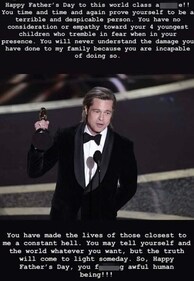 Pax Jolie-Pitt's controversial Father's Day note to Brad Pitt Pax Jolie-Pitt's controversial Father's Day note to Brad Pitt