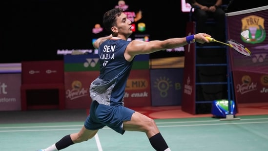 India's Lakshya Sen plays against Denmark's Anders Antonsen (AP)