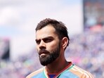Virat Kohli looks on during the ICC Men's T20 Cricket World Cup West Indies & USA 2024 match between USA and India at Nassau County International Cricket Stadium in New York. Virat Kohli looks on during the ICC Men's T20 Cricket World Cup West Indies & USA 2024 match between USA and India at Nassau County International Cricket Stadium in New York.