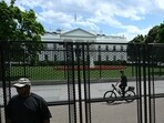 A US Secret Service agent patrols behind temporary security fencing around the perimeter of the White House in Washington, DC, on June 7, 2024 ahead of a pro-Palestinian demonstration June 8. (Photo by Mandel NGAN / AFP) A US Secret Service agent patrols behind temporary security fencing around the perimeter of the White House in Washington, DC, on June 7, 2024 ahead of a pro-Palestinian demonstration June 8. (Photo by Mandel NGAN / AFP)