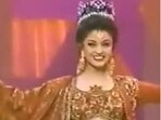 Aishwarya Rai on the Miss World stage in 1995. Aishwarya Rai on the Miss World stage in 1995.