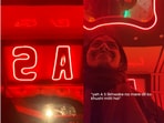 The auto driver decorated the vehicle with red lights and initials of his ex-lover. 
