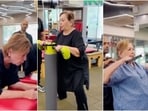 Helen did Pilates like a pro and set the fitness bar higher for us.
