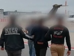 The Czech Republic police releases visuals of Nikhil Gupta being extradited to the US at Prague on June 14. The Czech Republic police releases visuals of Nikhil Gupta being extradited to the US at Prague on June 14.