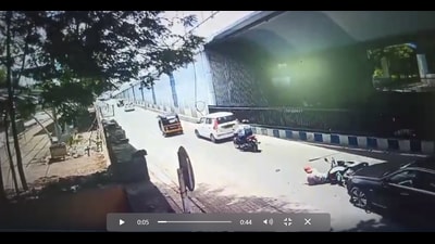 A case has been registered against the driver of the car under Sections 279, 304 (a) of the Indian Penal Code (IPC) and other relevant sections. (VIDEO GRAB)