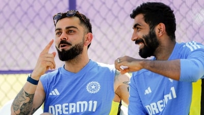 Virat Kohli and Jasprit Bumrah during a practice session (ANI)