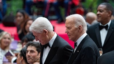 Former US President Bill Clinton, left, and US President Joe Biden during a state dinner in honor of Kenya's president William Ruto on the South Lawn of the White House in Washington, DC, US, on Thursday, May 23, 2024. (Bloomberg) Former US President Bill Clinton, left, and US President Joe Biden during a state dinner in honor of Kenya's president William Ruto on the South Lawn of the White House in Washington, DC, US, on Thursday, May 23, 2024. (Bloomberg)