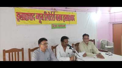 NGB VC Prof Rohit Ramesh addressing media persons in Prayagraj on Tuesday (HT Photo) NGB VC Prof Rohit Ramesh addressing media persons in Prayagraj on Tuesday (HT Photo)