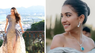 Shloka Mehta wore a Versace gown at Radhika Merchant's pre-wedding party. (Instagram/dmjatia) Shloka Mehta wore a Versace gown at Radhika Merchant's pre-wedding party. (Instagram/dmjatia)
